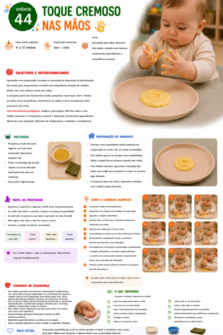 Página completa da vivência Toque Cremoso nas Mãos